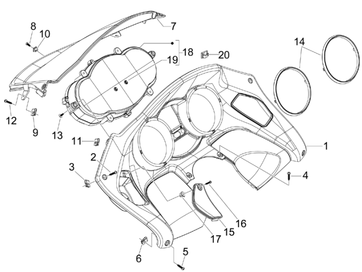Groupe d'instruments - Cruscotto Piaggio MP3 300LT Sport 2009-2014