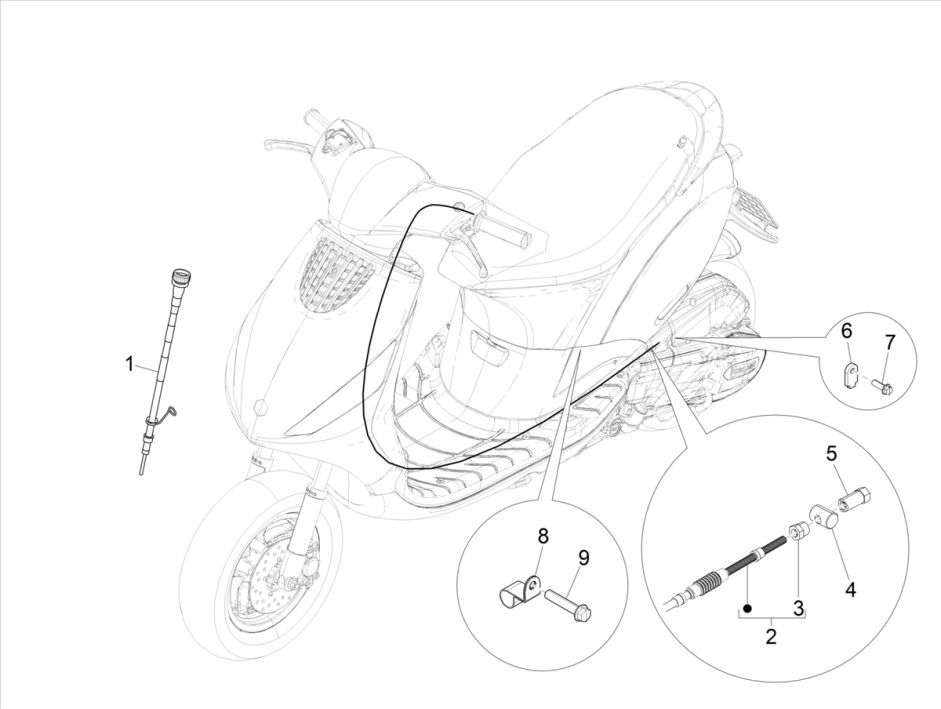 Câbles 4 temps Piaggo Zip (injection euro5 IGET)