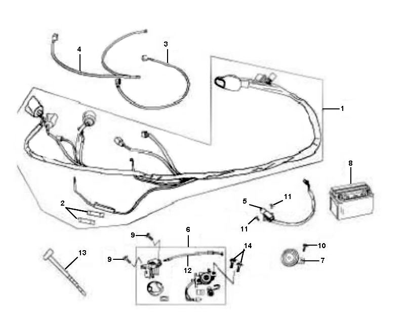 Faisceau de câbles China Filly 4 temps