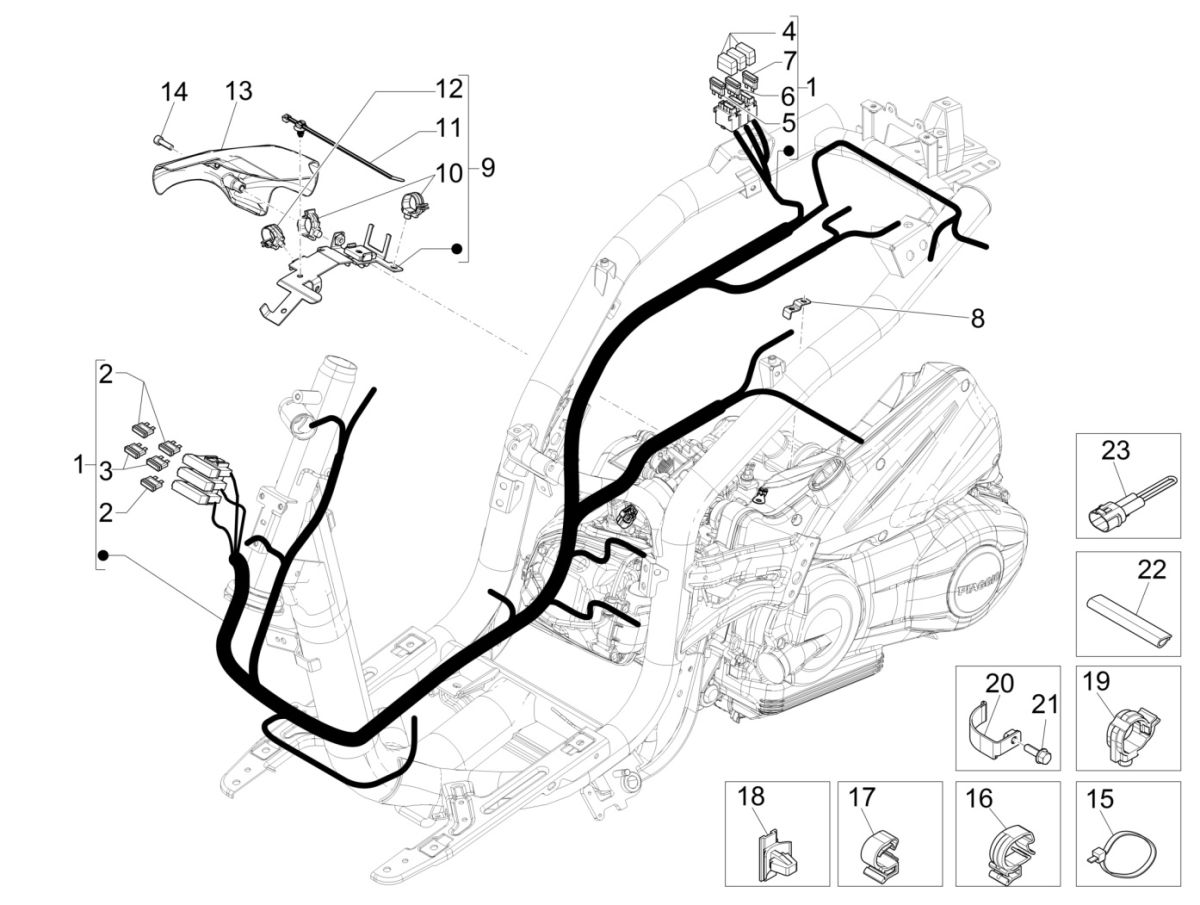 Faisceau de câbles Liberty 125 IGET 4T 3V IE E4 ABS 2015 - 2019 (EMEA)