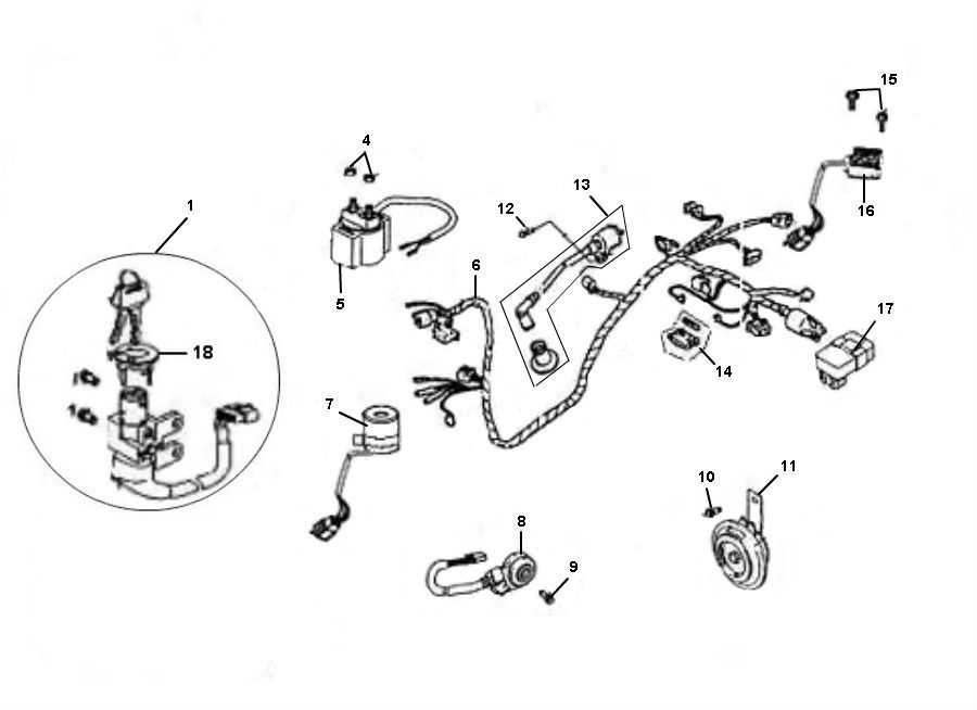 Faisceau de câbles Neco Borsalino Uno 4 temps