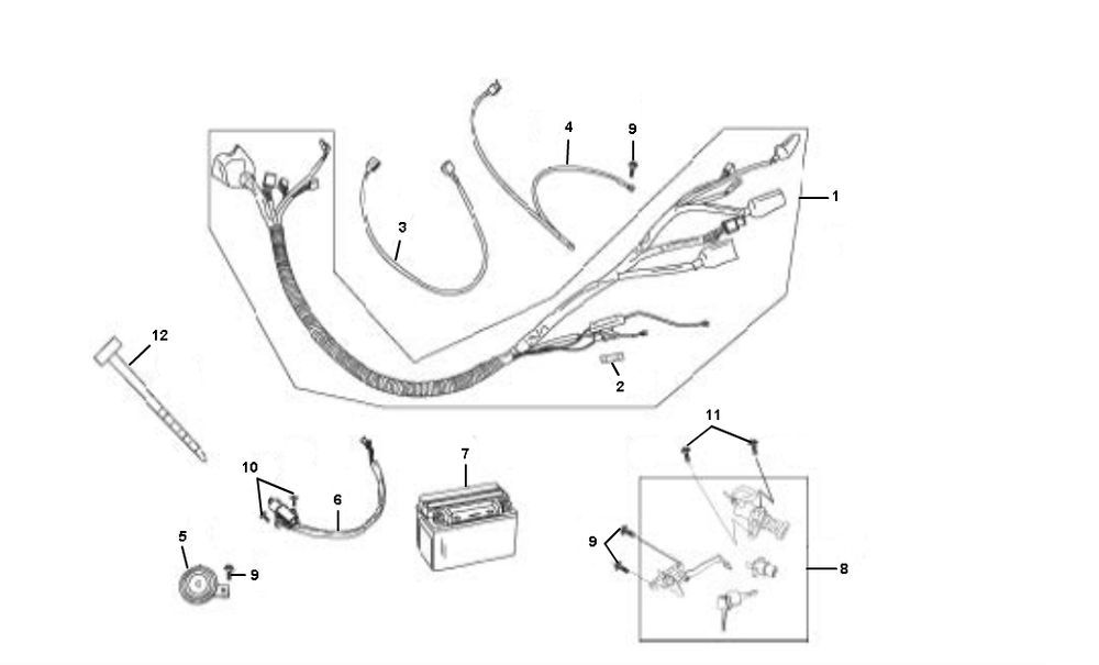 Faisceau de câbles 4 temps Rover Fun