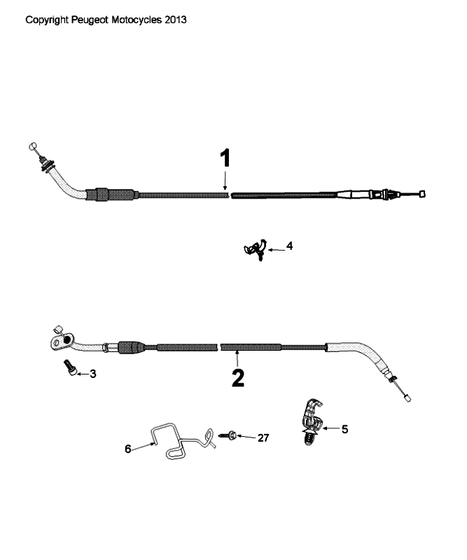 Câbles Peugeot Citystar 50 blanc