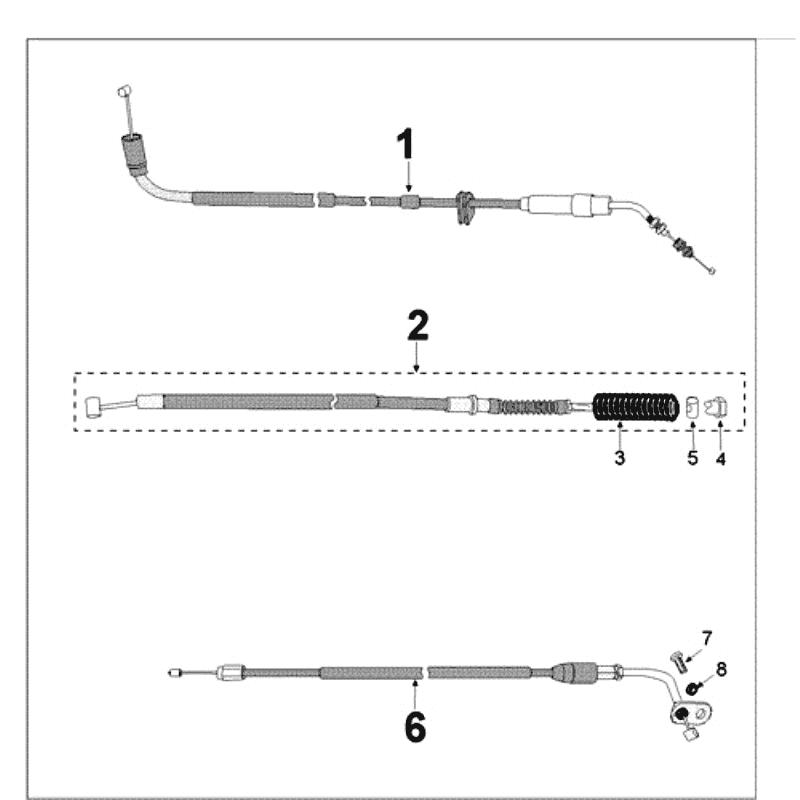 Câbles Peugeot Tweet vieux noir mat