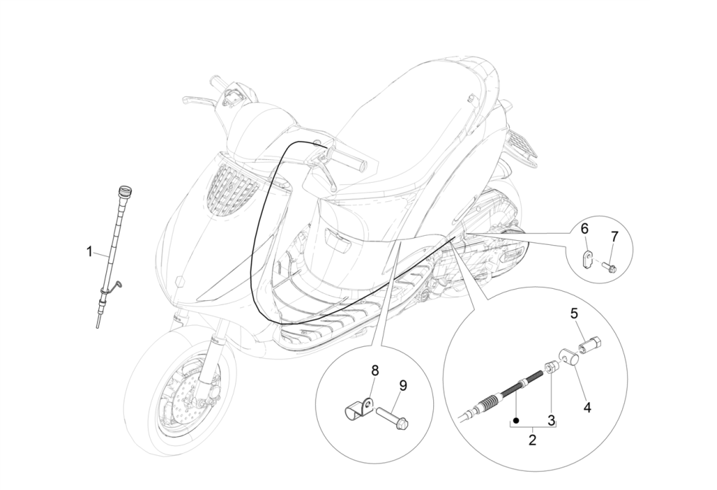Câbles Piaggo Zip 4 temps (injection euro4 IGET)