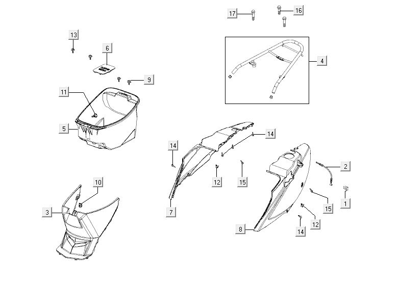 Arrière Arrière Kymco Agility Fat 12' 4 temps noir