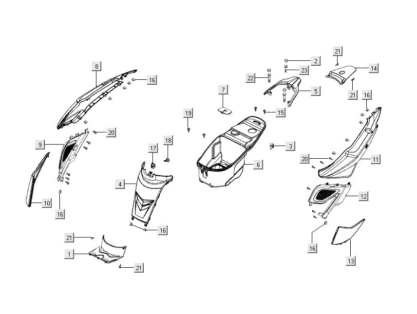 Derrière Kymco Super 8 Street 4 temps bleu