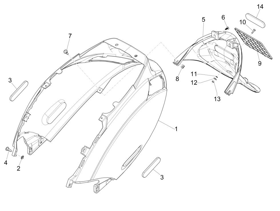Capuchons arrière Piaggo Zip 4 temps (injection euro5 IGET)