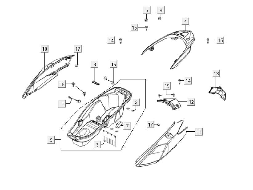 Encapsulation arrière Kymco Downtown 125i