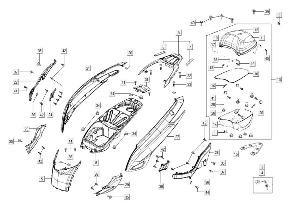 Capots arrière Kymco Gti 300i