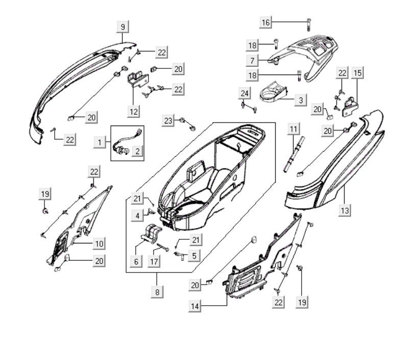 Capots arrière Kymco People S 300i
