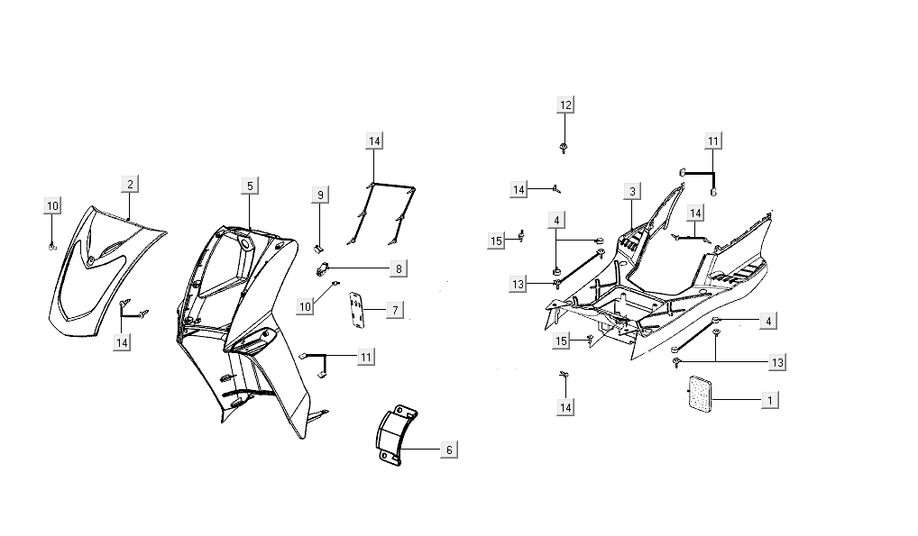 Kapdelen Kymco Agility FR 12' 4 temps euro4 blanc