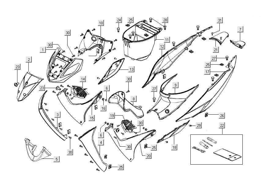 Capuches Kymco Nexxon 4 temps gris foncé