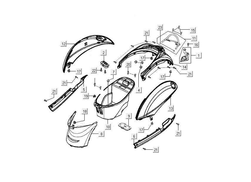 Kapdelen Kymco Sento 4-temps Rose