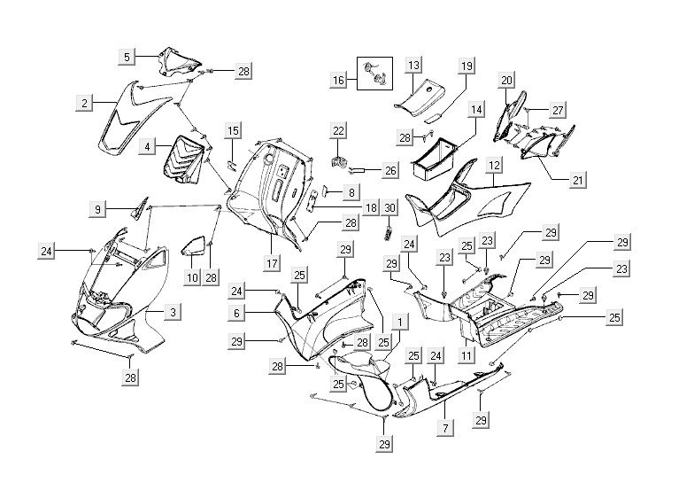 Cagoules Kymco Super9 2t lc om noir mat-rouge