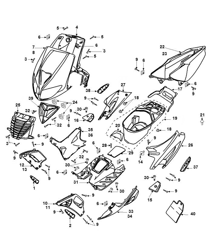 Capots Peugeot Speedfight 2 AC E2 2 temps