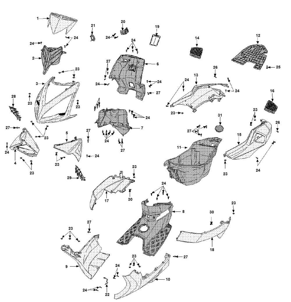 Capots Peugeot Speedfight 3 4 temps