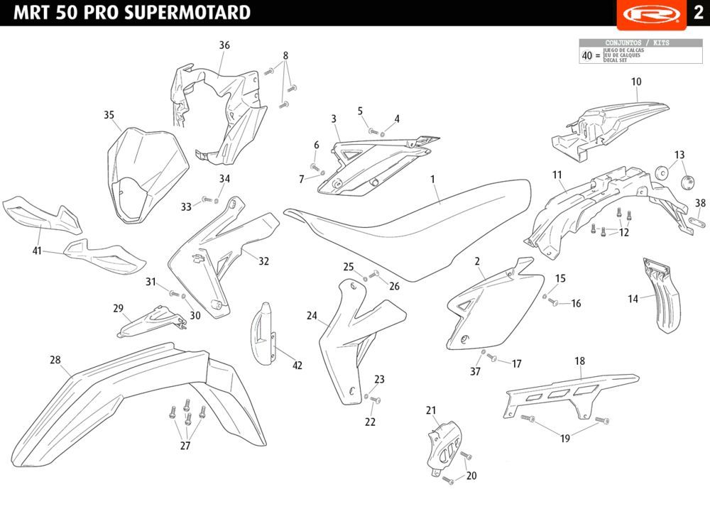 Capots Rieju MRT enduro noir 2010 2 temps