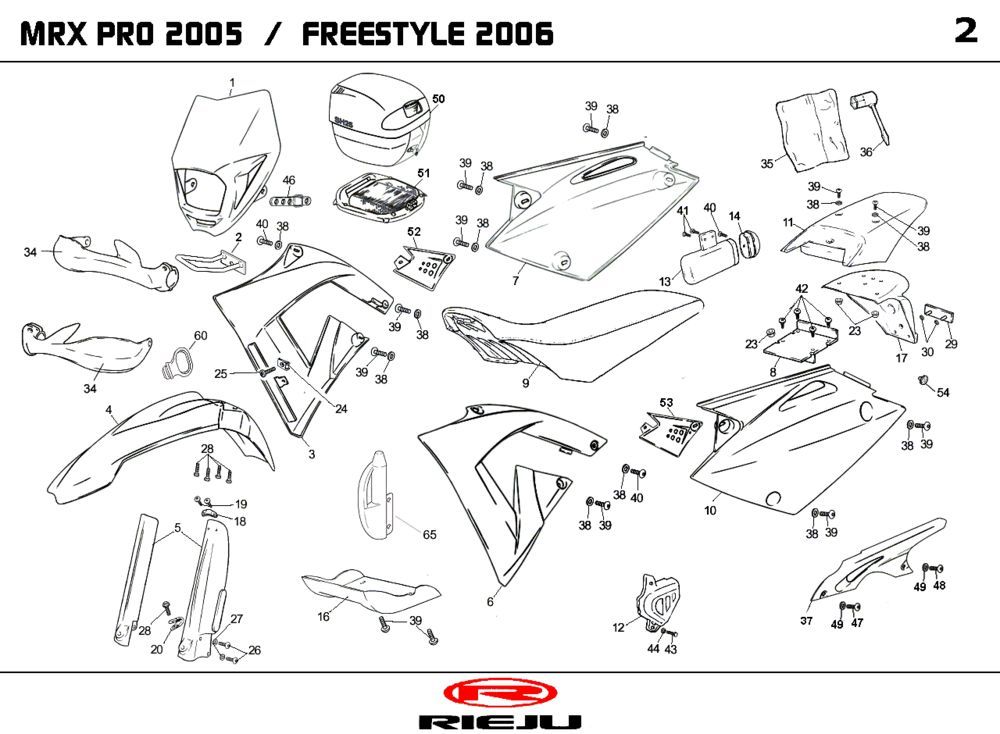 Capots Rieju MRX pro black 2006 2 temps