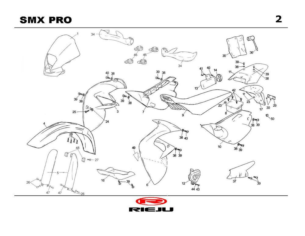 Capots Rieju SMX pro noir 2004 2 temps