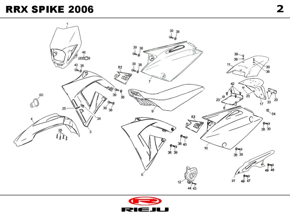 Capots Rieju Spike-X noir 2006 2 temps