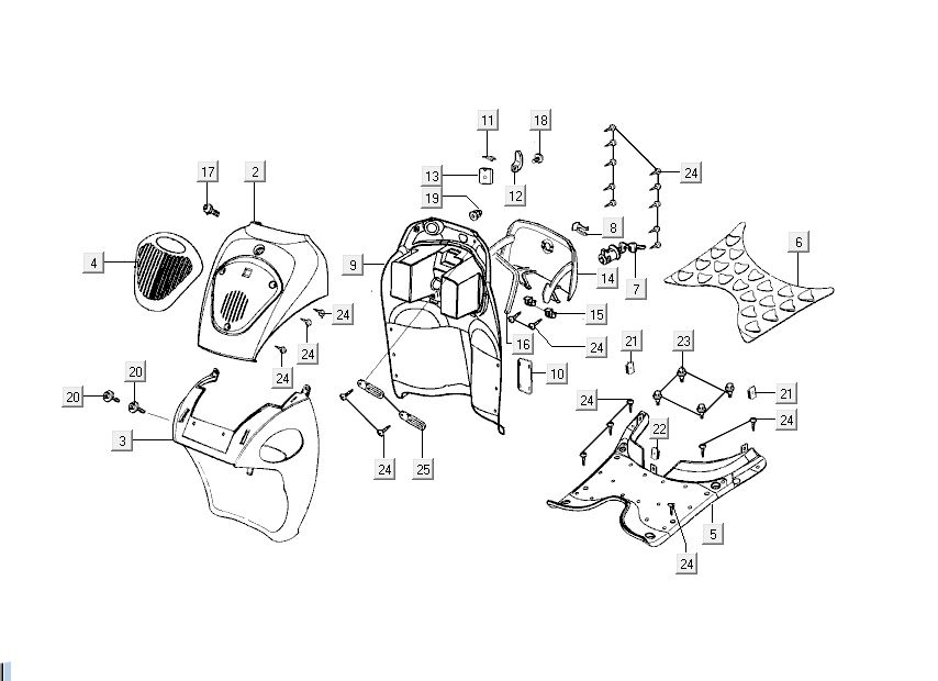 Pièces de capes pour Kymco People 2 temps rouge