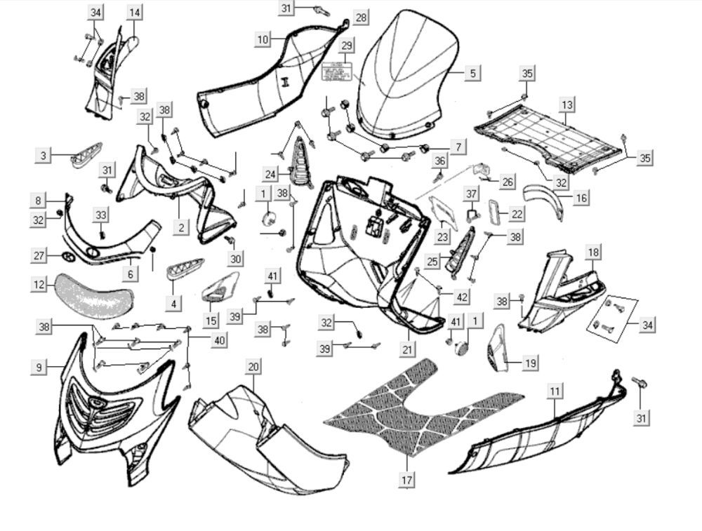 Coiffures avant Kymco Grand Dink 250cc