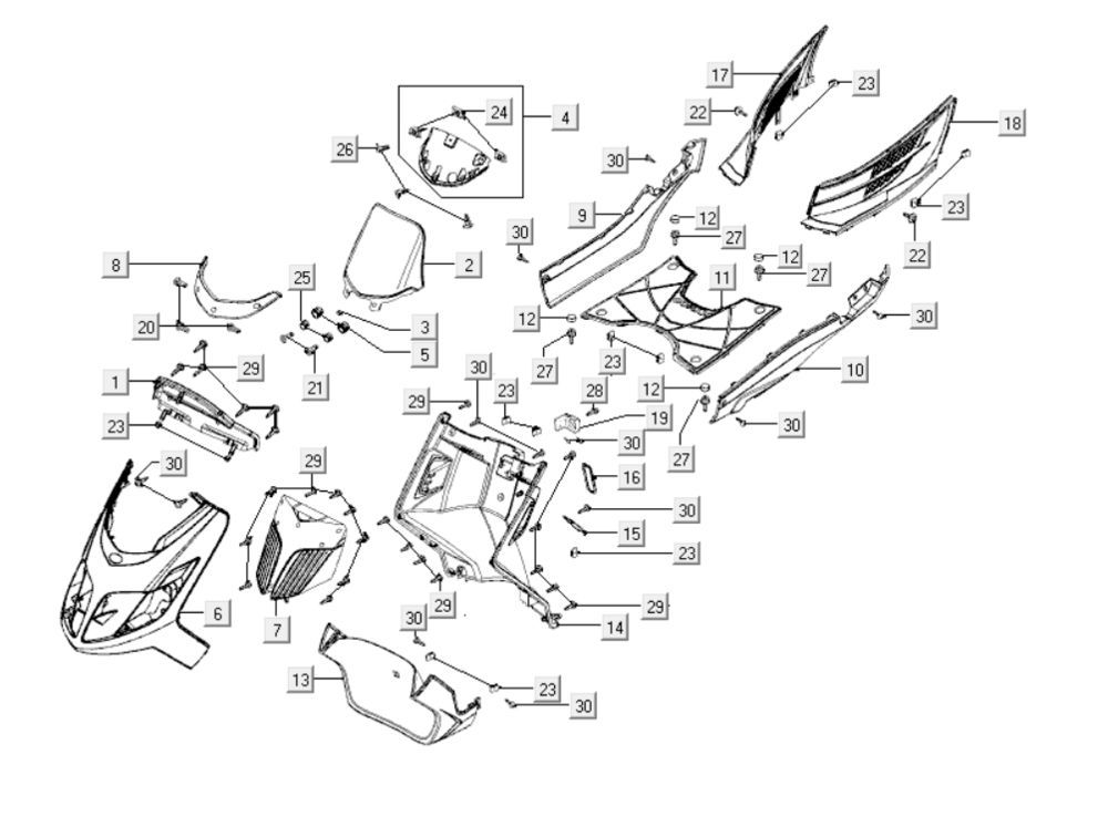 Coupes de cheveux avant Kymco New Dink 200i