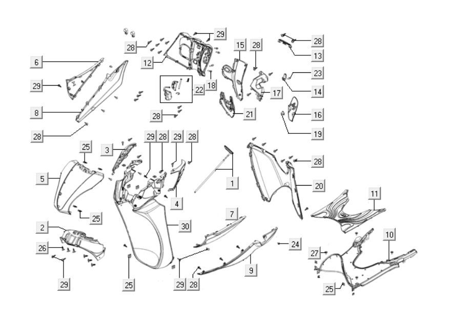Coiffures avant Kymco People One 125i
