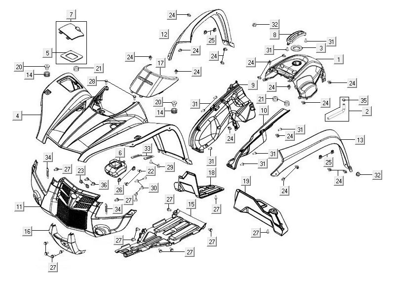Capuchons pour Kymco MXU 500