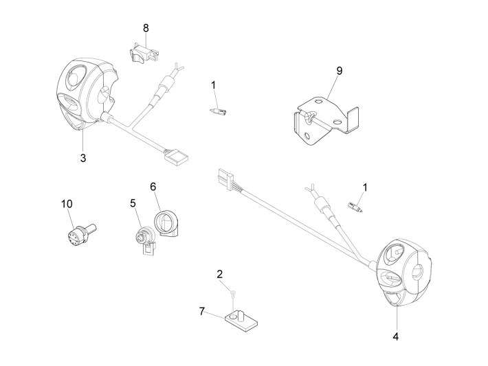 Commutateurs de sélection - Boutons-poussoirs Piaggio Beverly 500 E3 2007-2012