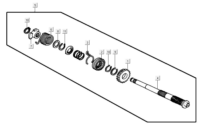 Pièces de kickstart Kymco Activ 4 temps rouge-noir