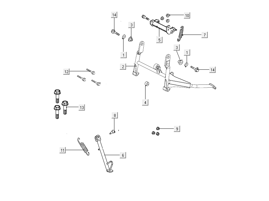 Bras Kickstarter Kymco People S 50i E4 Bleu
