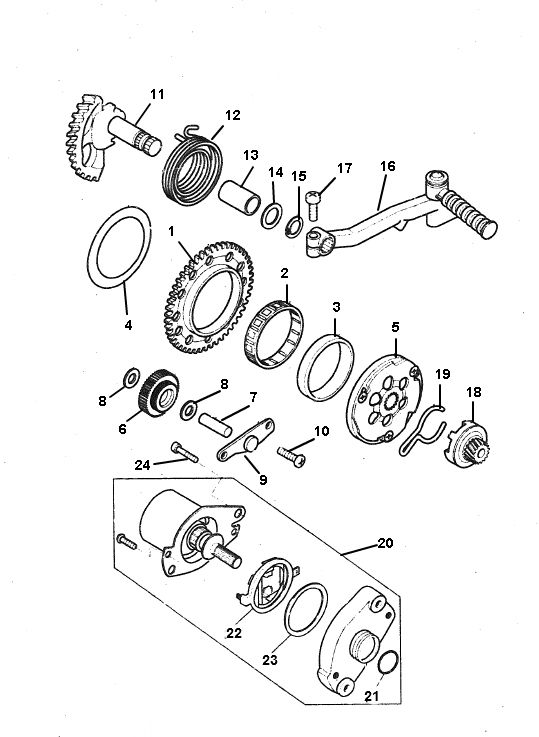Kickstarter Yamaha Bw's 2 temps