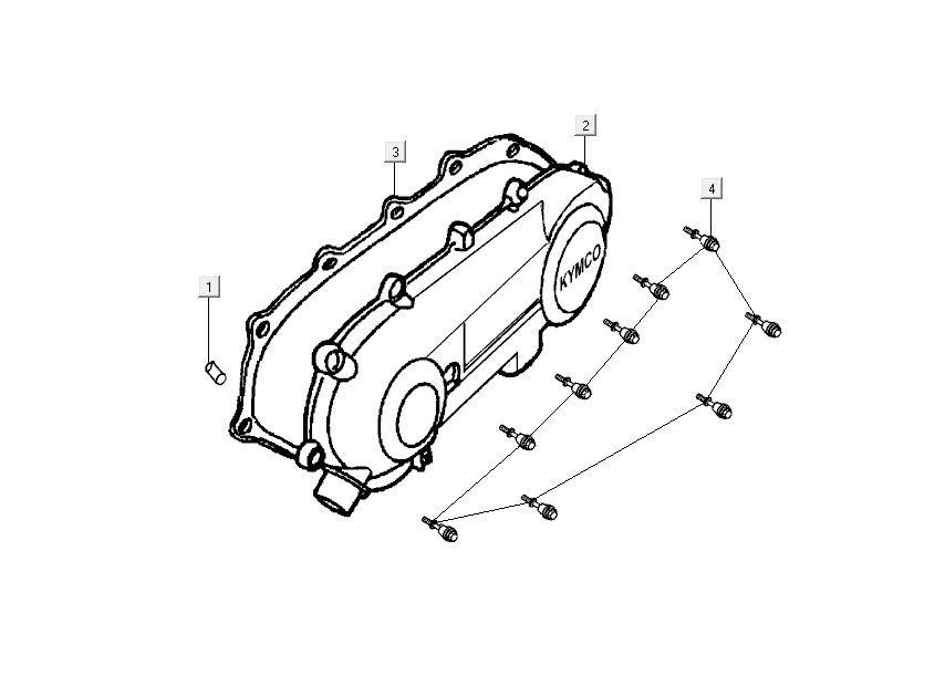 Kick Starter Cache Kymco Grand Dink 2 temps Silver