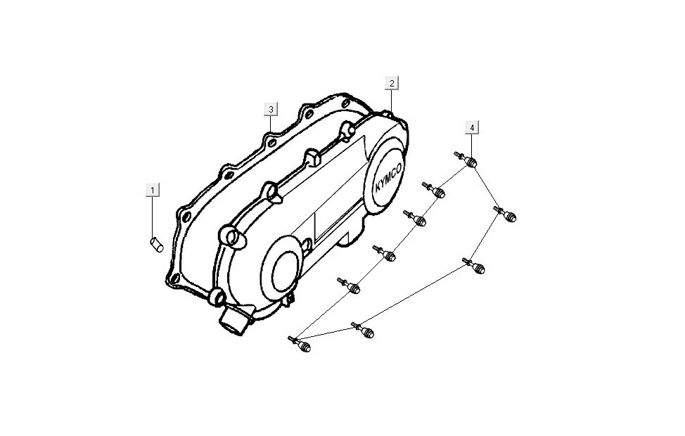 Capot de démarrage Kymco Dink AC 2 temps Argent