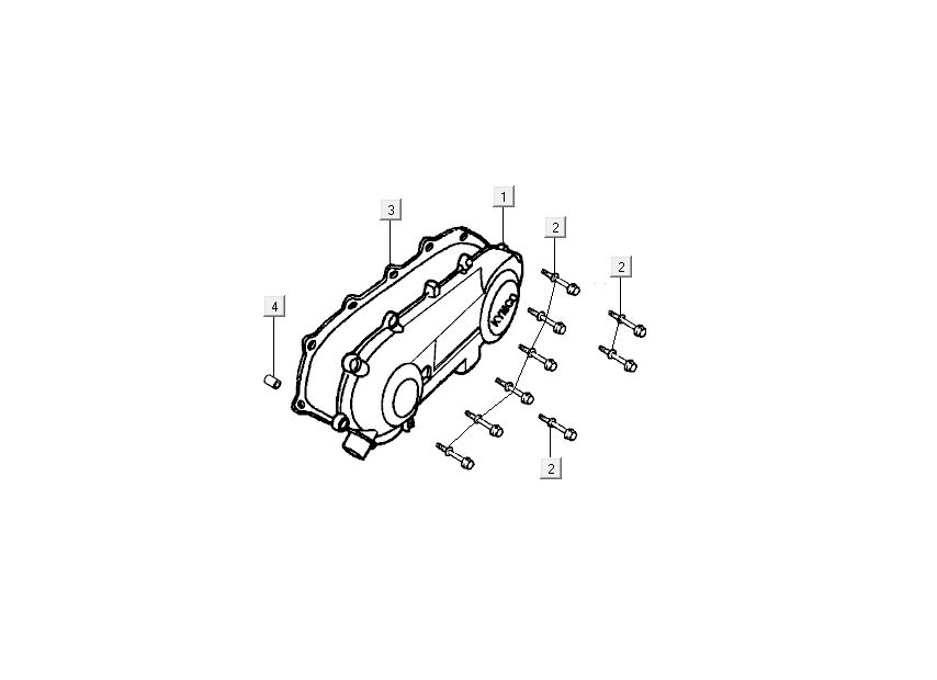 Capot Kickstarter Kymco Super9 2 temps mm argent