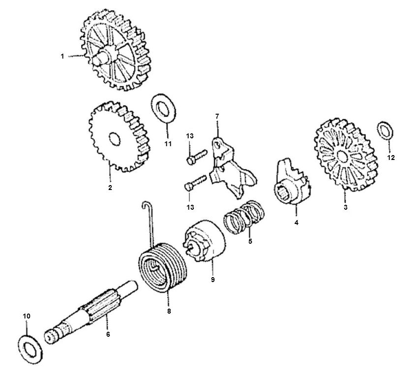 Mécanisme de démarreur à kick Honda MTX-SH