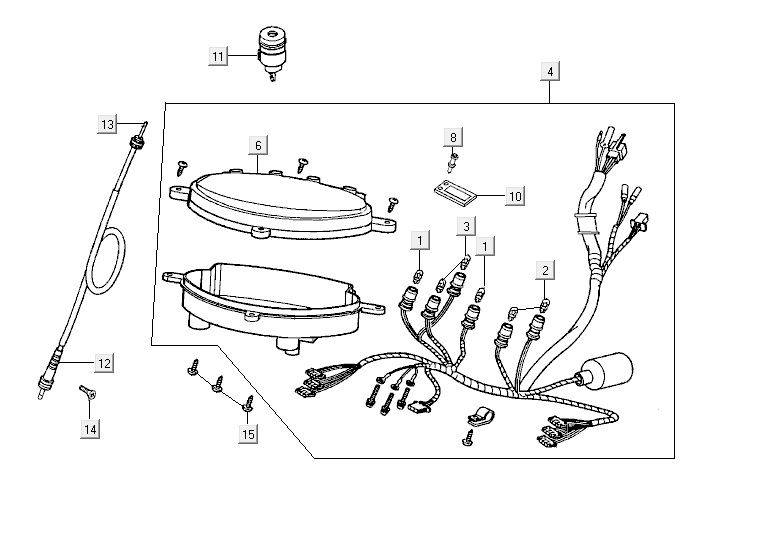 Compteur Kymco Vitality 2t ac rouge