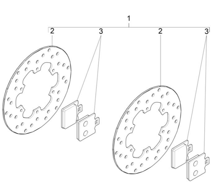Kit de freins Piaggio MP3 300 ie E4 LT BUSINESS - SPORT NOABS-ABS 2016 - 2018 (EMEA)