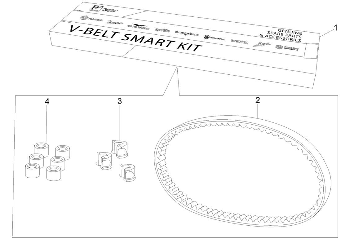 Kit de transmission Piaggio Liberty 125 4 temps 3V IE ABS (IGET Euro 5)