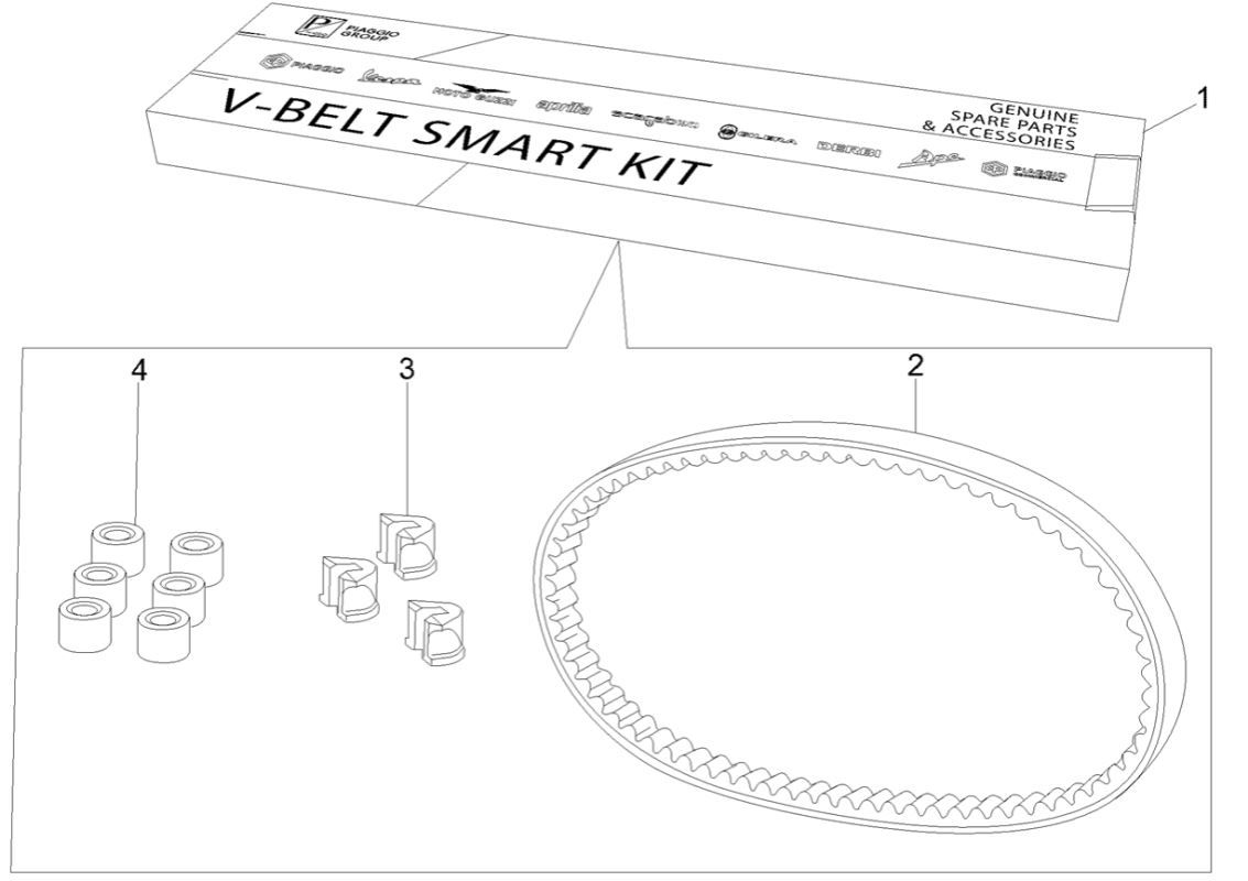 Kit de transmission Piaggio MP3 300 ie E4 LT BUSINESS - SPORT NOABS-ABS 2016 - 2018 (EMEA)