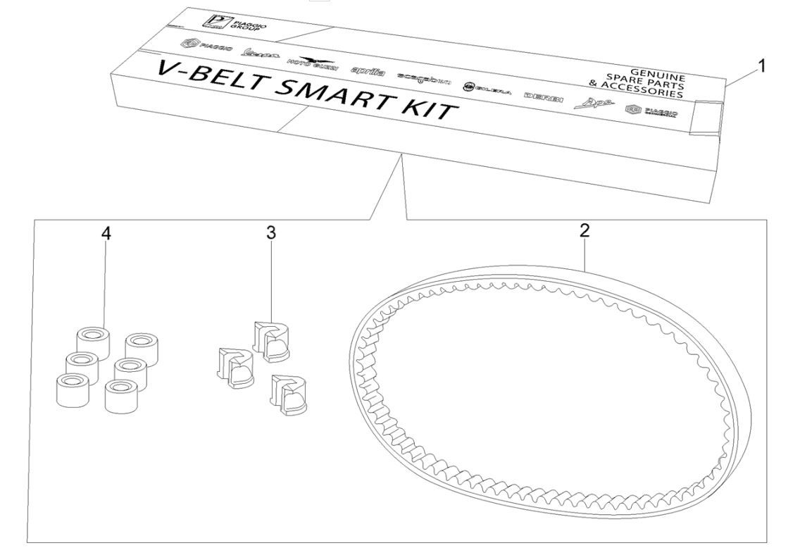 Kit de transmission Vespa GTV 250 4T 4V IE
