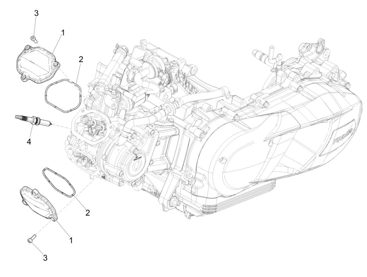 Cache culbuteur Piaggio Medley 125 4T IE ABS E4 2016-2019 (EMEA)