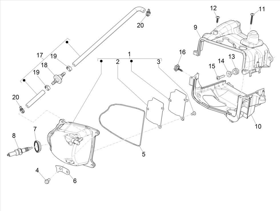Cache culbuteur 4 temps Piaggo Zip (injection euro5 IGET)