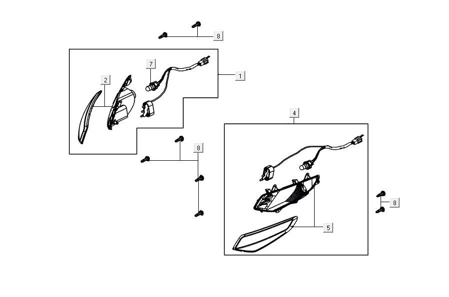 Feu clignotant Kymco Agility 16'+ 4t noir brillant