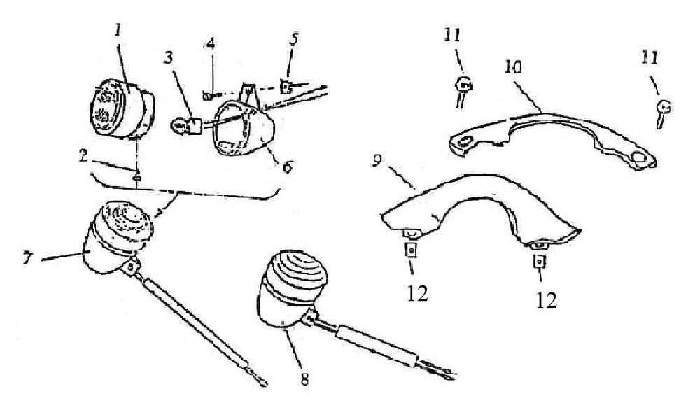 Clignotant pour Turbho RG50 bleu crème métallisé