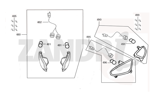 Clignotants BTC Riva Sport pantone bleu