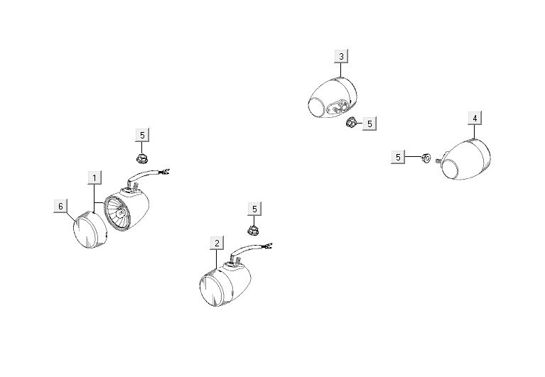 Clignotants Kymco Agility 10' 4 temps blanc argent