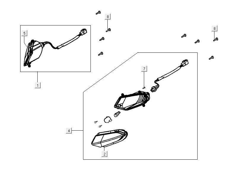 Feux clignotants Kymco City 16' 4 temps blanc